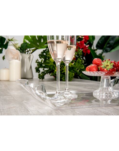 Vassoio piccolo trasparente per drappeggi - 41x31x5 cm