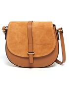 Sac bandoulière en Cuir Amel  camel - 22X18x6 cm