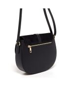 Amel schoudertas van leer en zwart leer van fluweel - 22x18x6 cm