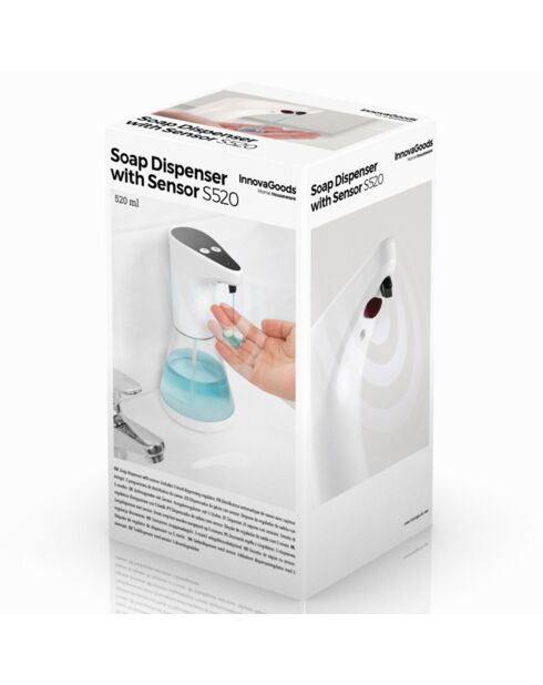 Distributeur automatique de savon avec capteur blanc - 10.5x21x14 cm