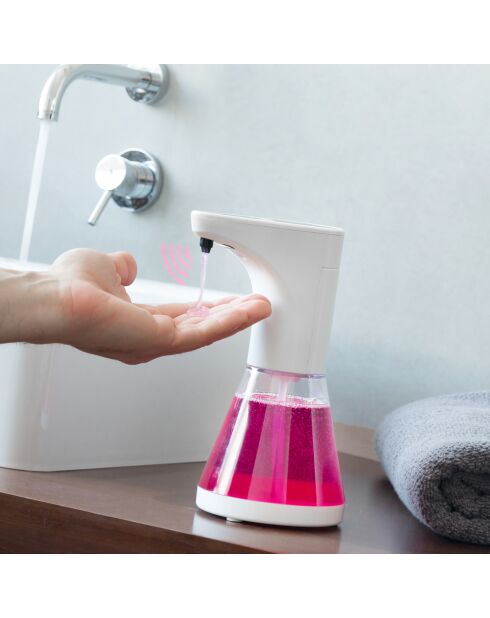 Distributeur automatique de savon avec capteur blanc - 10.5x21x14 cm