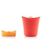 2 Bols à Pop-corn pliables en silicone oranges - 13x17x13 cm