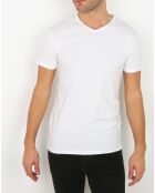 T-Shirt Col V blanc