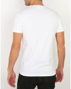 T-Shirt Col V blanc