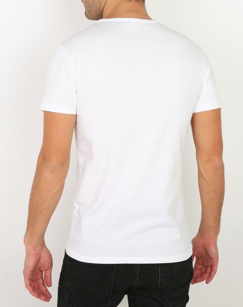 T-Shirt Col V blanc