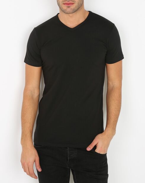 T-Shirt Col V noir