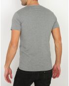 T-Shirt col V en Coton gris