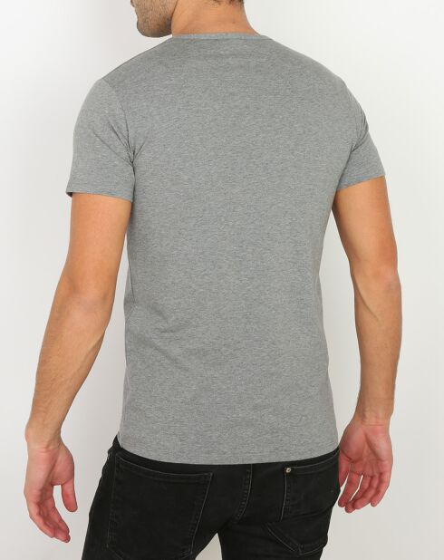 T-Shirt col V en Coton gris