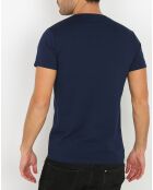 T-Shirt Col V Manches Courtes marine