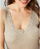 Débardeur en Laine & Soie caramel