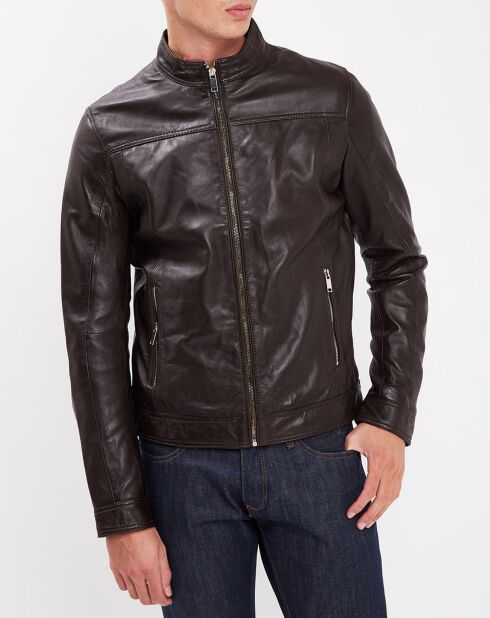 Veste en Cuir Bayon marron