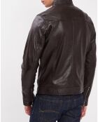 Veste en Cuir Bayon marron