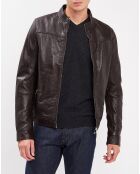 Veste en Cuir Bayon marron