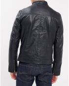 Veste en Cuir Bayon marine