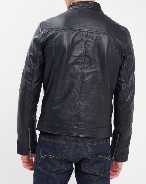 Veste en Cuir Bayon marine