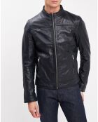 Veste en Cuir Bayon marine