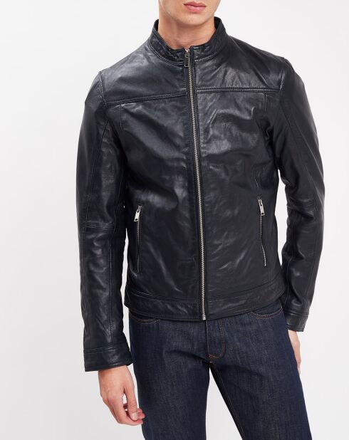 Veste en Cuir Bayon marine