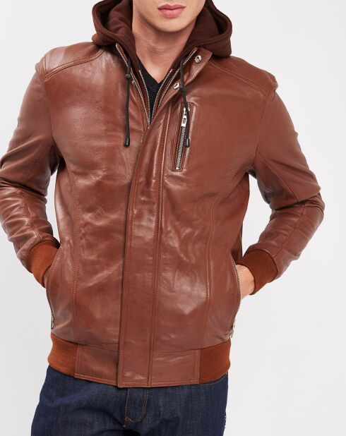 Veste en Cuir Brezon cognac