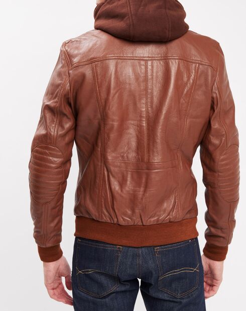 Veste en Cuir Brezon cognac