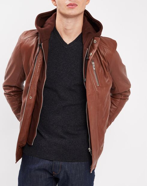 Veste en Cuir Brezon cognac