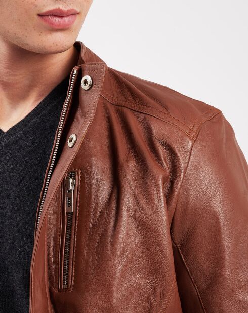 Veste en Cuir Brezon cognac