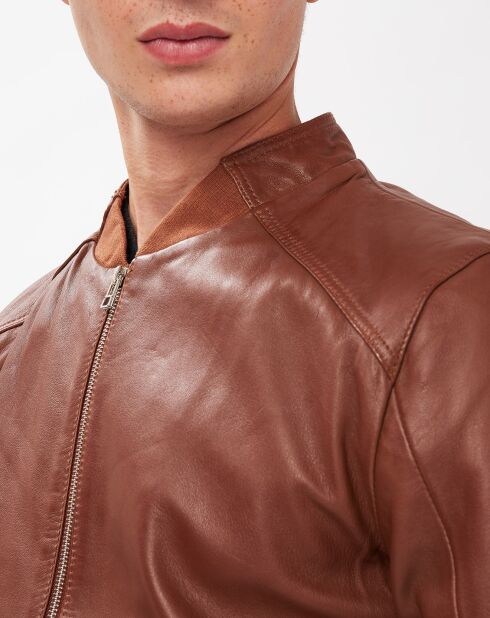 Veste en Cuir Douro cognac