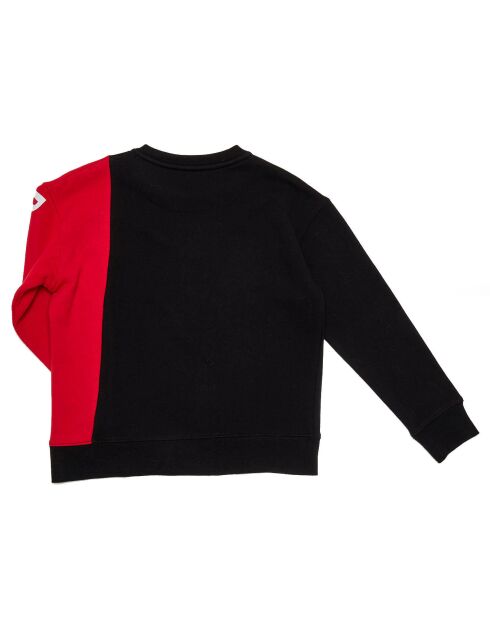 Sweat col rond Bande Manche noir/rouge