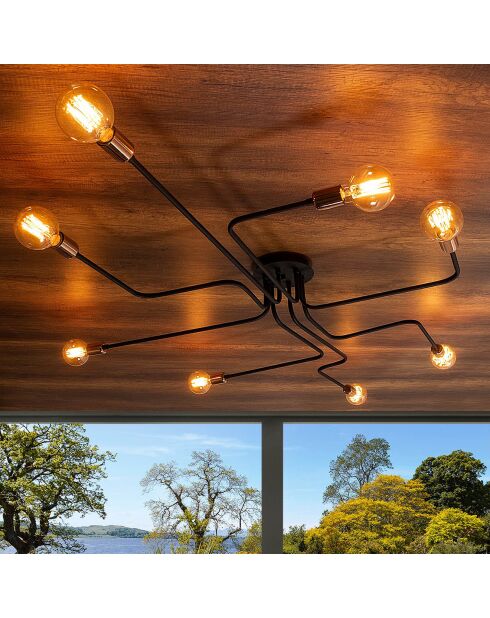 Truva N-700 zwarte plafondlamp - H.15xD.190 cm