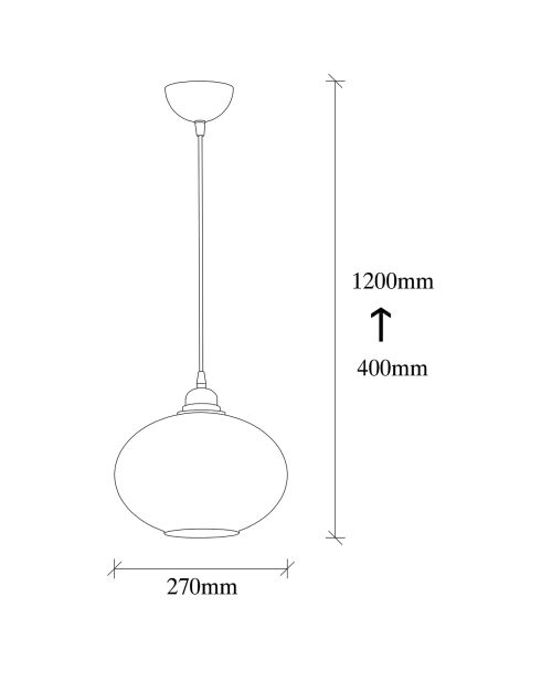Suspension Smoked 050 gris fumé - H.120x27 cm