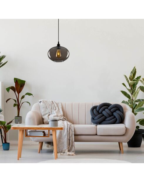 Suspension Smoked 050 gris fumé - H.120x27 cm