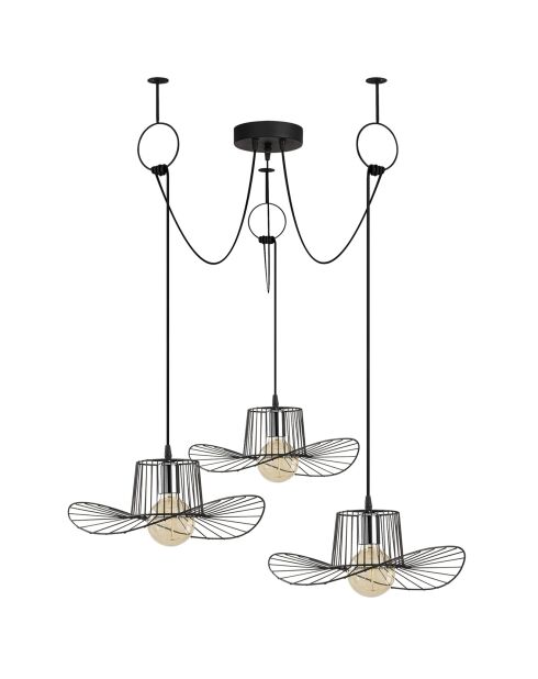 Suspension Tel 6741 noir  - H.122xD.118 cm