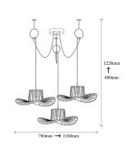 Suspension Tel 6741 noir  - H.122xD.118 cm