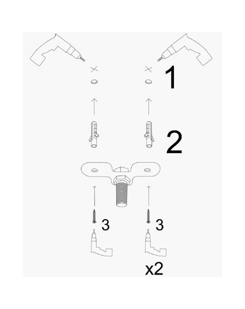 Suspension Tel 6741 noir  - H.122xD.118 cm