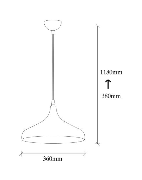 Suspension Tattoo 2641 noire  - H.118x36 cm