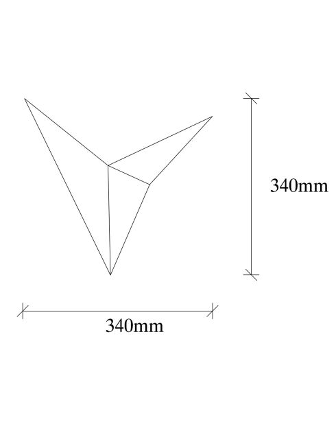 Applique Murale Bird 3201 noire  - H.34x34x5 cm