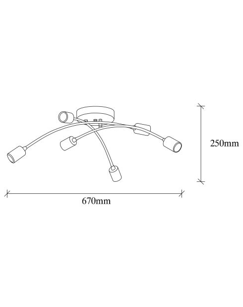 Plafonnier Banana 1142 noir/marron  - H.25x67x67 cm