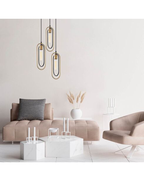 Lustre Cerco 2021 noir/doré  - H.132x38 cm