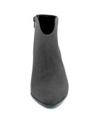 Bottines en Velours de Cuir Elie noires - Talon 7 cm