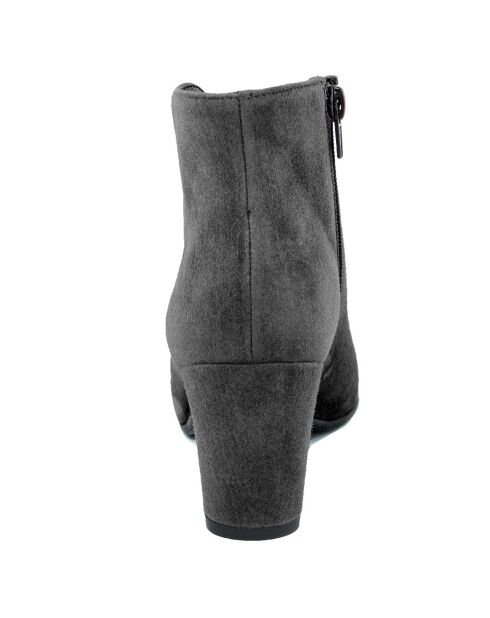 Bottines en Velours de Cuir Elie noires - Talon 7 cm