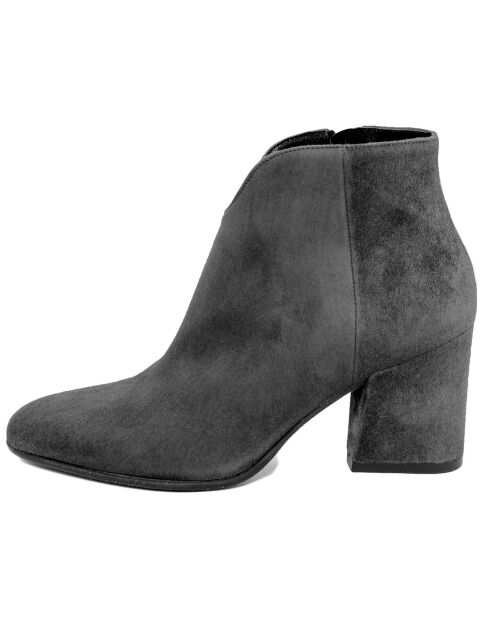 Schwarze Lederstiefel Elie aus Samt - 7 cm Absatz