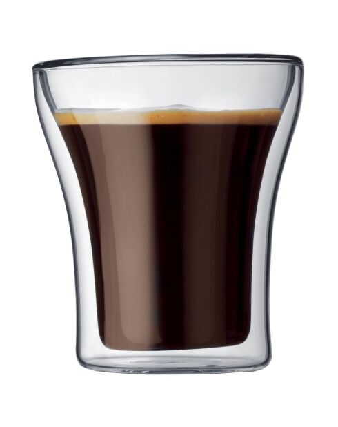2 verres en double paroi Assam transparents - 0.2 L
