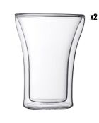 2 verres en double paroi Assam transparents - 0.25 L