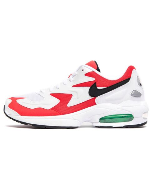 Baskets en Cuir & Mesh Air Max 2 Light blanc/rouge