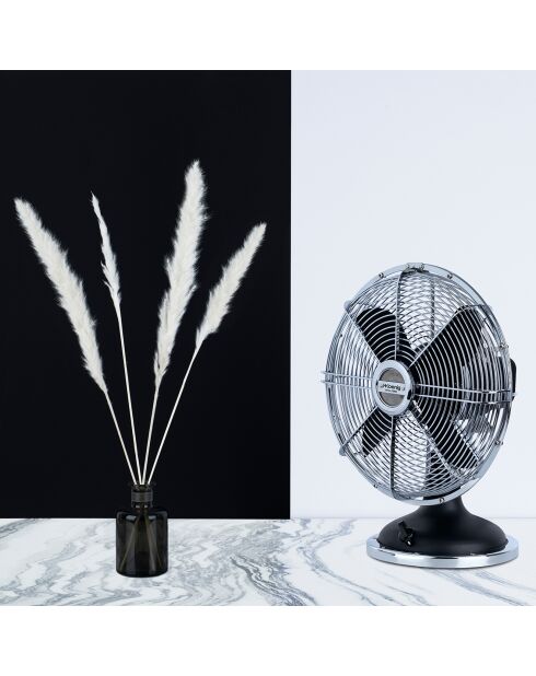 JOE50 designventilator van zwart metaal - 28x20x35,5 cm