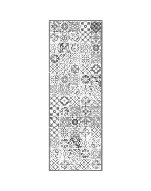 Tapis vinyle Beutiful tiles gris - 50x140 cm