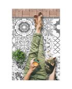 Tapis vinyle Beutiful tiles gris - 50x140 cm