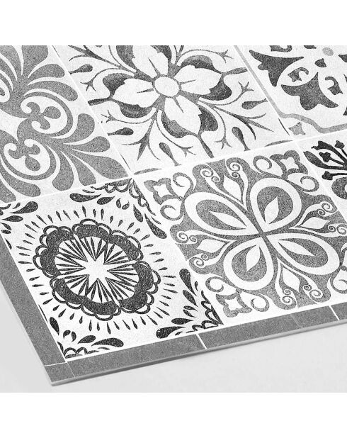 Tapis vinyle Beutiful tiles gris - 50x140 cm