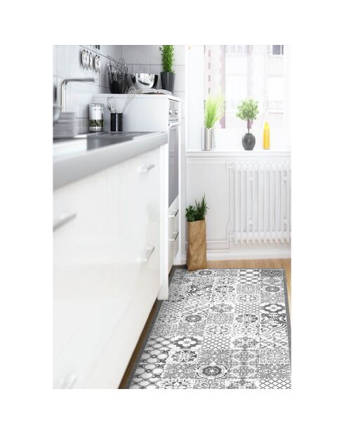 Tapis vinyle Beutiful tiles gris - 50x140 cm