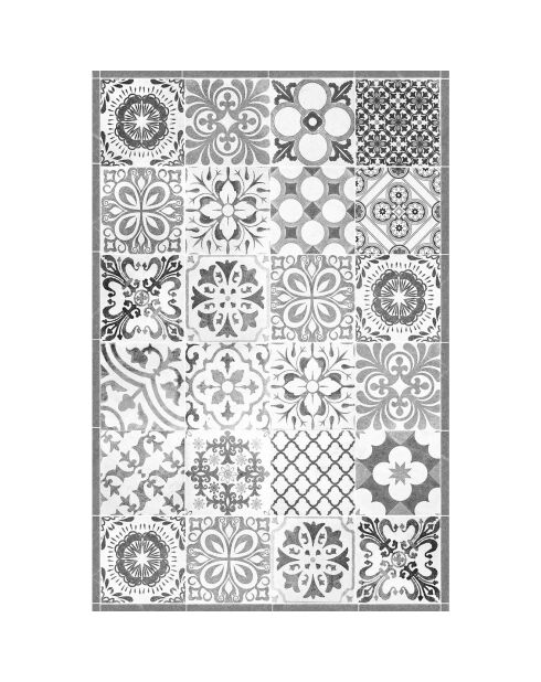 Tapis vinyle Beutiful tiles gris - 66x100 cm