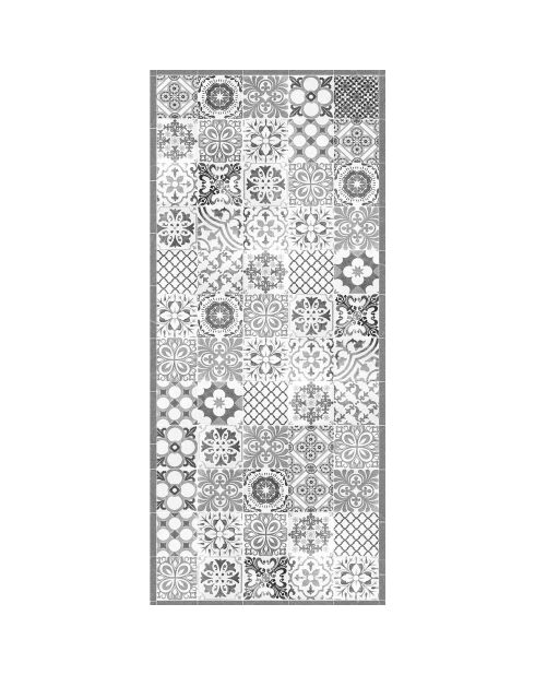 Tapis vinyle Beutiful tiles gris - 66x150 cm